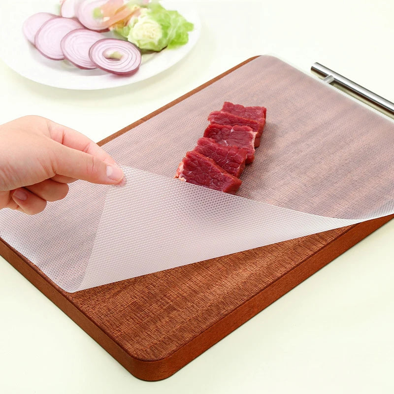 tapis coupe jetable antibactérien alvéolaire planche bois translucide utilitaire cuisine alimentaire marron rouge rose