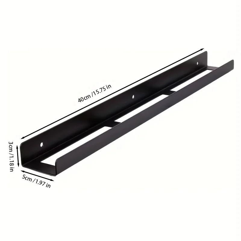 support mural noir industriel bidons vaporisateurs garage stockage 40cm longueur 3cm hauteur 5cm profondeur