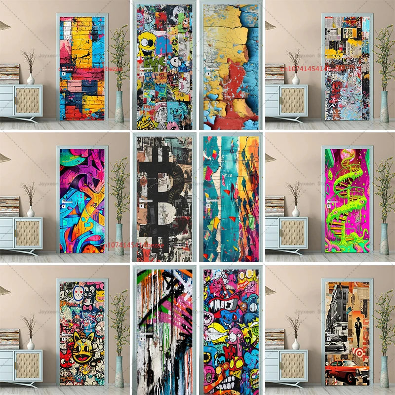 Sticker porte cuisine abstrait gris clair