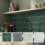 panneau mural 3d autocollant vert foncé moderne minimaliste diagRALINOÉLINÉAIRE PVC FACILE