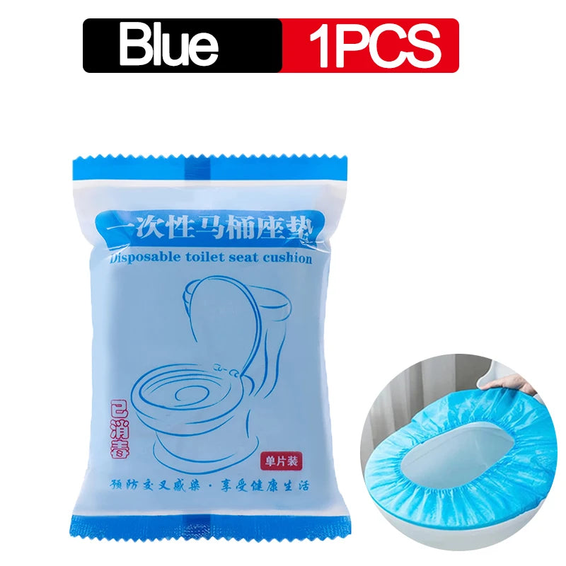 couvre siege toilette jetable bleu clair adhesif hygienique pratique non tissé respectueux environnement sac