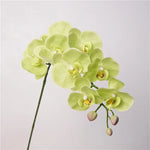 Orchidées artificielles bleu clair blanc rose jaune vert clair violet foncé mariage décoration intérieure