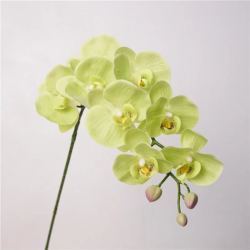 Orchidées artificielles bleu clair blanc rose jaune vert clair violet foncé mariage décoration intérieure