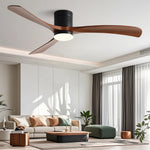 ventilateur moderne 38 46 56 pouces noir brun clair led 24w palesABS peinture main