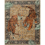 tapis sol intérieur motif tigre fleurs oriental vintage doux antidérapant salon chambre maison