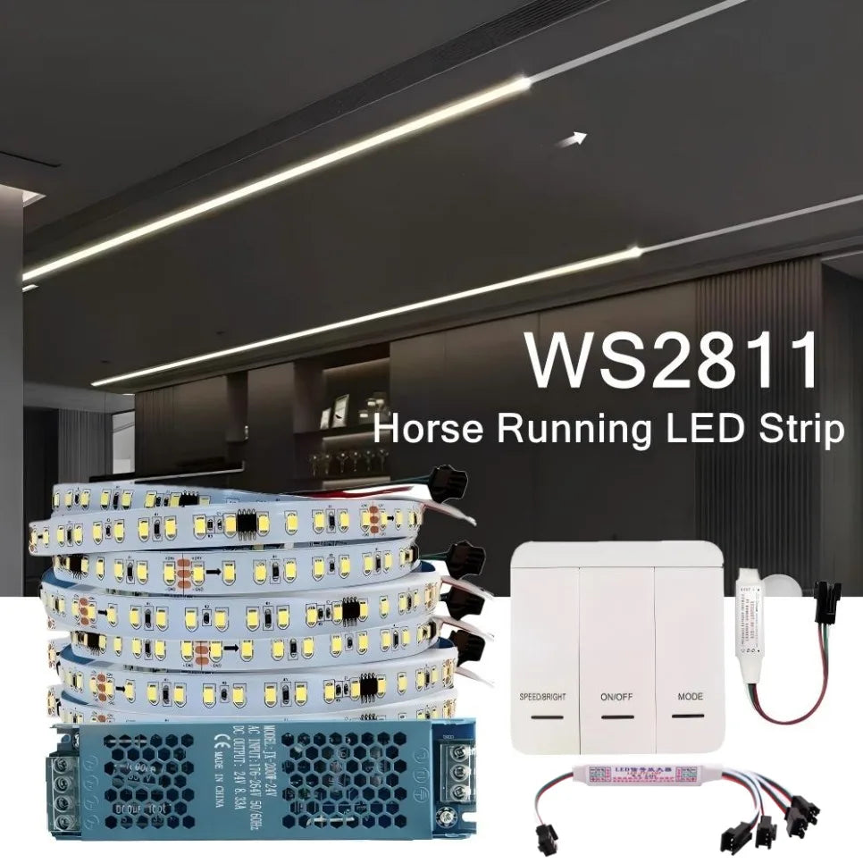 ruban led ws2811 adressable 24v blanc flexible contrôleur sans fil décoration maison