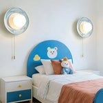 lampes murales modernes artistiques couleur bleue rose motifs ours nuages chambre enfants