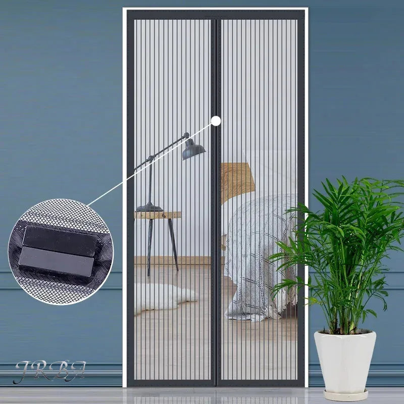 rideau porte magnétique anti moustiques noir semi transparent moderne minimaliste dorés adhésif