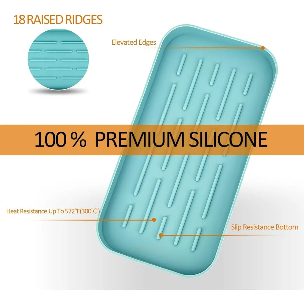 plateau silicone moderne bleu foncé rose gris noir 18 rainures antidérapant multifonctionnel cuisine salle
