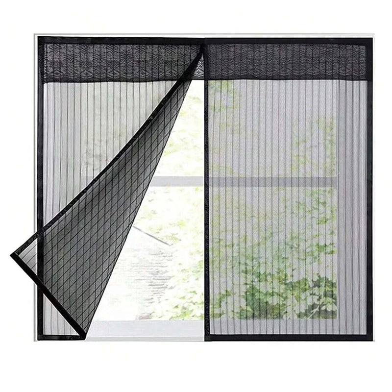 rideau anti moustiques noir maille fine aimants intégrés protection fenetre été invisible moderne