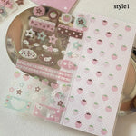autocollants kawaii adhésifs notes musicales coeurs étoiles fruits géométriques rose blanc marron vert bleu