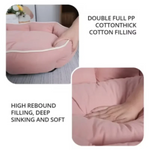 lit chien rose clair velours côtelé taille xl xxl coussin amovible confortable uni mecanical