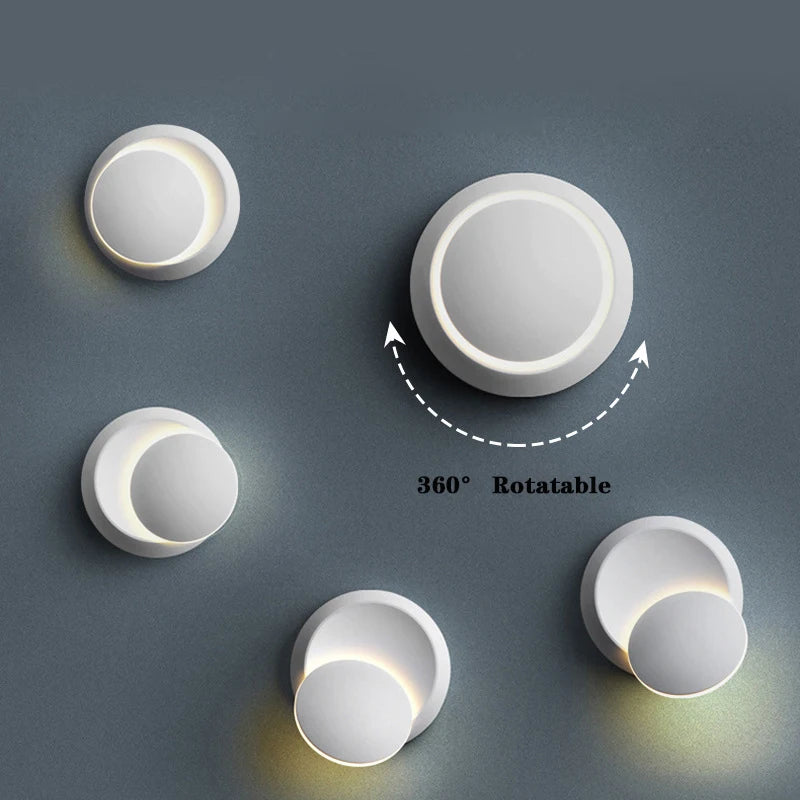 lampe murale led moderne minimaliste fixée mur interrupteur tactile noir blanc