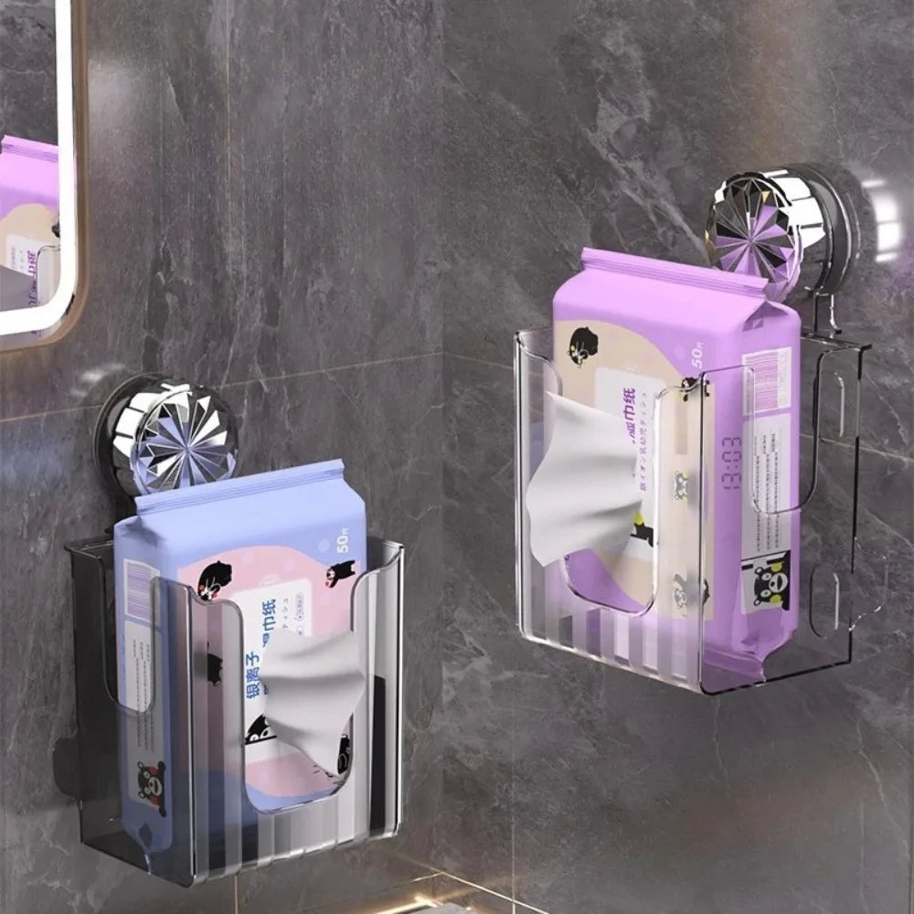 porte papier toilette mural transparent ventouse sans perçage ouverture fluide anti blocage moderne minimaliste