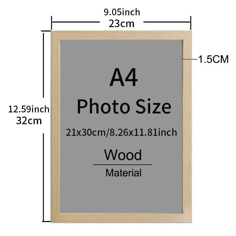cadre photo moderne bois noir blanc minimaliste suspension 21x30cm
