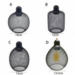 abat jour suspension cage ampoule fer maille moderne industriel noir doré blanc tringle led