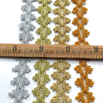 rubans décoratifs dentelle polyester mariage argent or vert motif géométrique classique adhésif