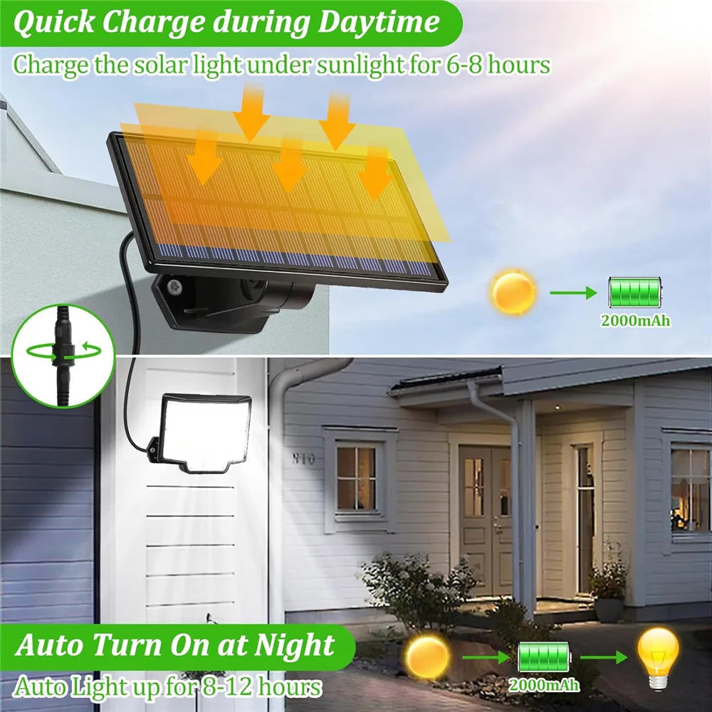 lampe solaire murale noire panneau photovoltaïque led moderne télécommandes câblesextérieur