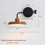 lampe murale moderne noire grain bois fixée chambre entrée étude cuisine