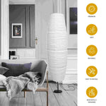 abat jour blanc semi transparent moderne lampe pied texture horizontale minimaliste chambrehôtel