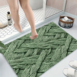 tapis texturé vert motifs géométriques moderne antidérapant polyester bain salon imperméableextérieurporte