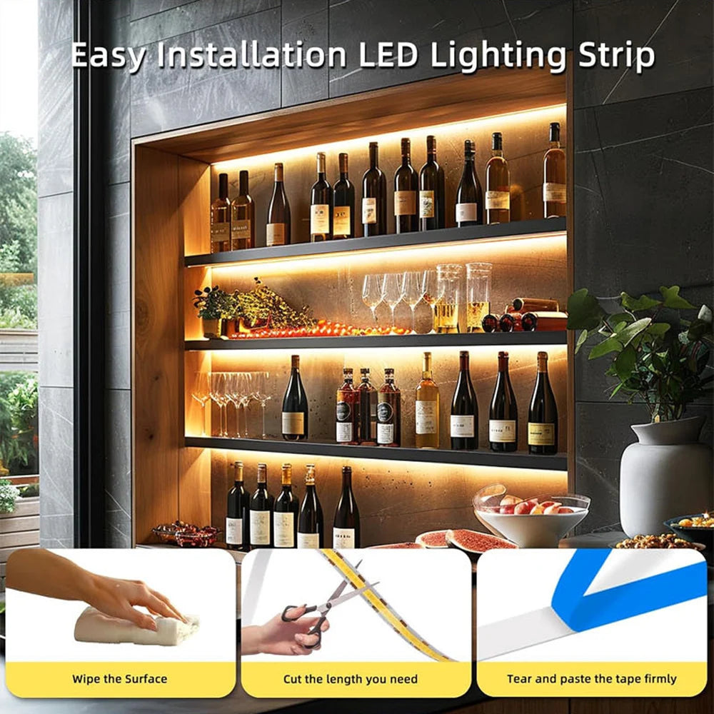 ruban led 320 leds blanc jaune adhésif moderne interrupteur câble usb 5v 3000k 6500k