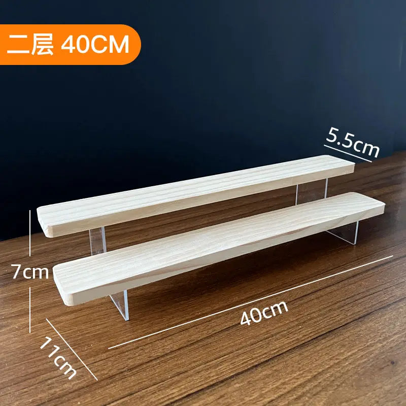 étagères murales bois transparentes modernes clips minimalistes rangement jouets cosmétiques