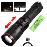 torche rechargeable 30w led noire camping intense réglable vertical moderne