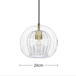 suspension lumineuse moderne transparente rayures verticales ampoule incluse câble noir chambre cuisine