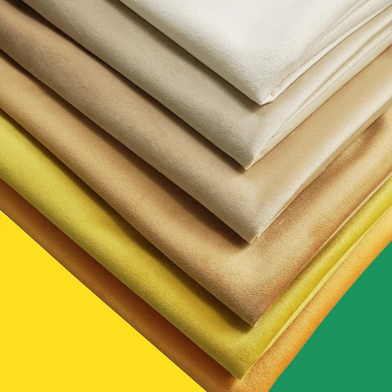 tissu velours polyester largeur 155cm couleurs vert beige rose bleu jaune uni opaque moderne
