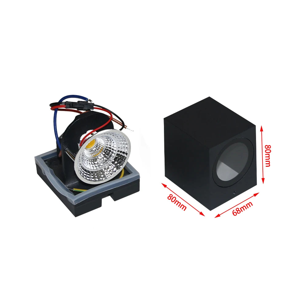 applique murale led moderne noir blanc 80x80 150x80 flux 249 2000 lumens.gca