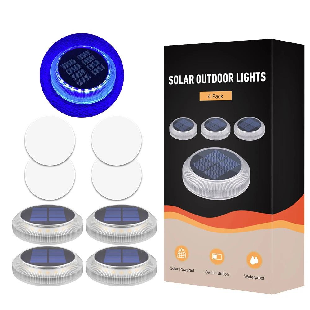 lumières solaires led ip68 auto on off extérieures étanches blanc bleu moderne
