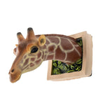 décoration murale tête girafe réaliste animaux compagnie maison artifice plastiqueOpaque motifs peau feuilles vertes