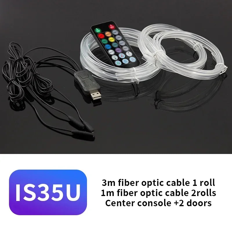 Ruban led flexible car interior ambiance lumière usb adhésive multiple couleurs moderne lumineuse