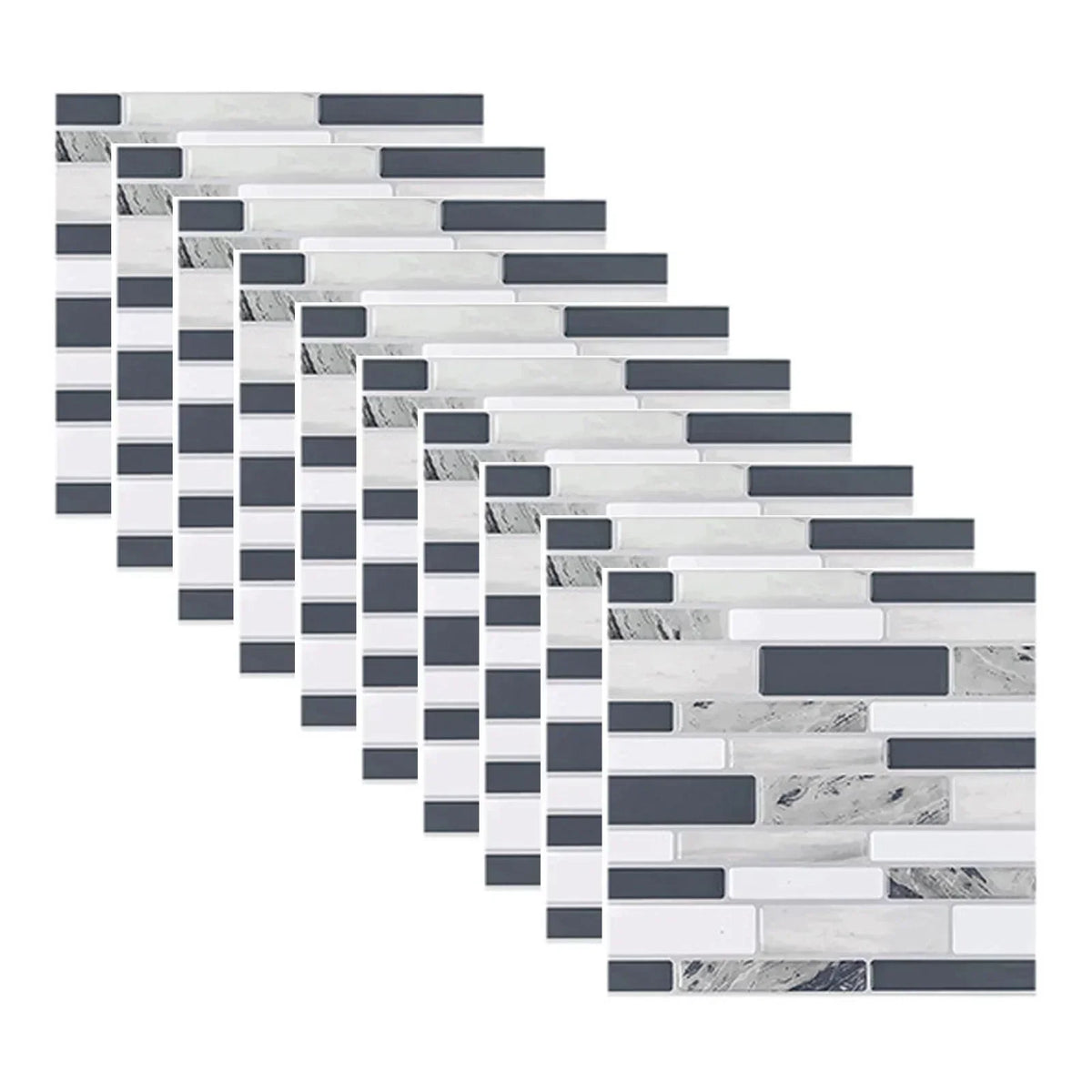 autocollants muraux marbre bleu gris blanc modernes 10 pièces 10cm 10cm imperméables self adhésifs