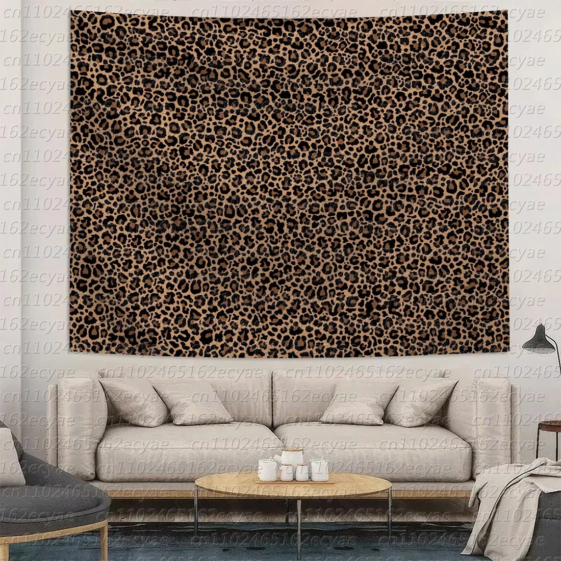 tapis léopard moderne clips noir blanc marron rose salon chambre
