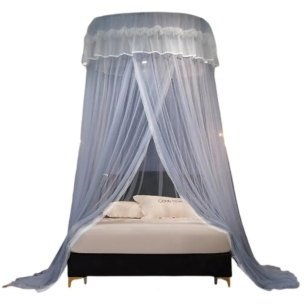 rideau lit enfant unisexe polyester coton rose vert blanc bleu violet translucide franges décoratives