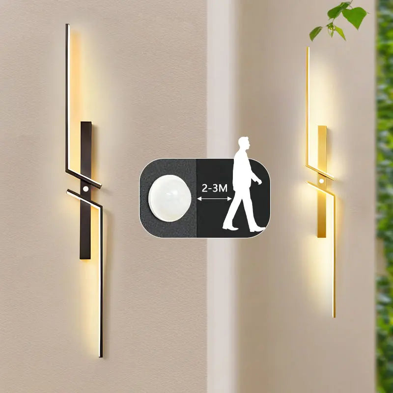 lampe murale contemporaine led noir doré simple éclairage quotidien chambre cuisine salon entrée étude