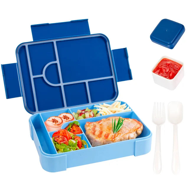 boîte lunch bento rectangulaire compartimentée étanche poignées motifs licornes enfant