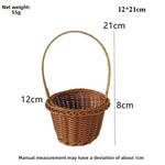 panier tressé marron clair poignée utilisation multiple réutilisable traditionnel maison fleurs rangement