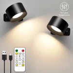 lampes murales led noir moderne minimaliste modes couleur télécommande rechargeable tactile