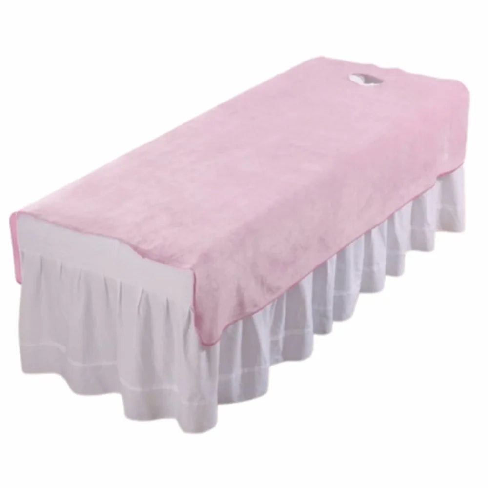 couverture table massage velours doux rose blanc moderne 80x200cm 120x200cm bambou