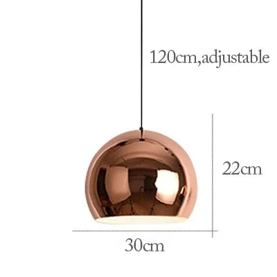 suspension lumineuse moderne rose doré brillante métallique câble noir éclairage scandinave e27