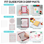 grilles autocollantes transparentes tapis découpe pochoirs outils positionnement tampons encreurs ciseaux bricolage fabrication cartes