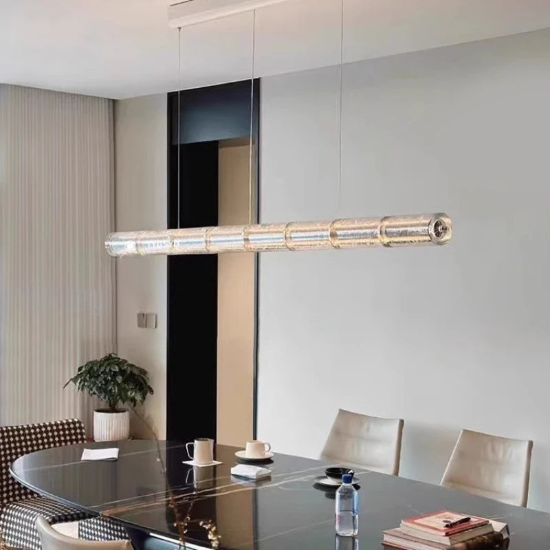 lumière suspendue moderne transparente ampoules led 124cm 165cm 207cm minimaliste