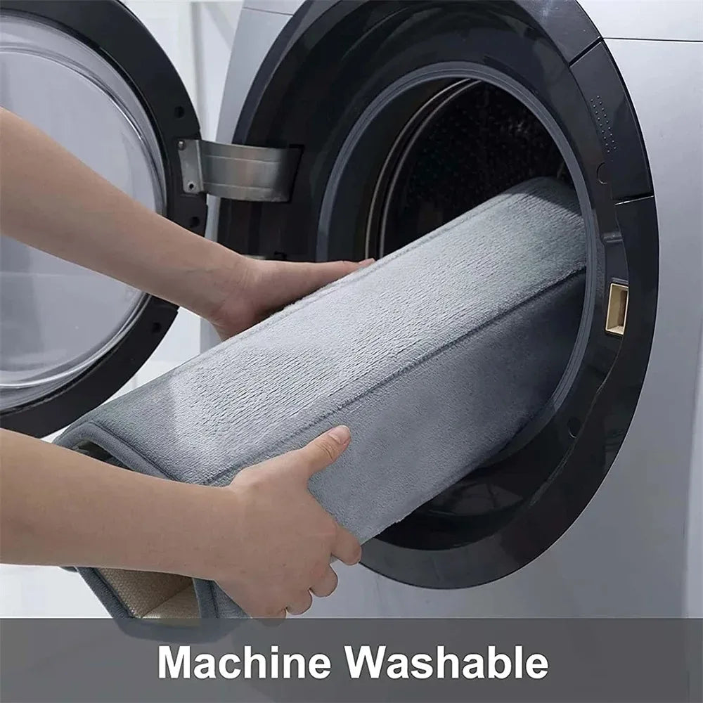 tapis bain antidérapant mousse mémoire forme absorbant eau lavable machine violet gris clair moderne