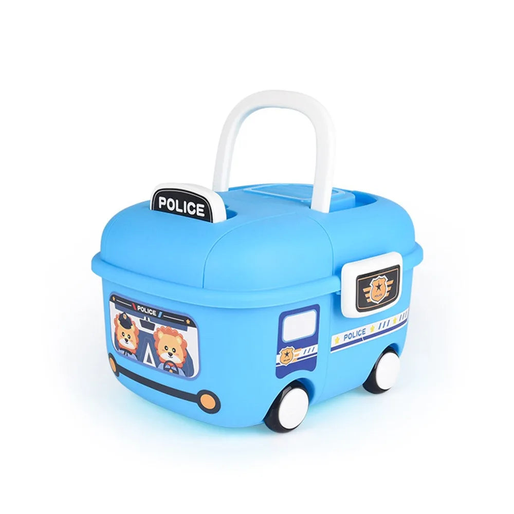 boîtes rangement réutilisables couleurs rose bleu rouge orange motif cartoon poignée amovible