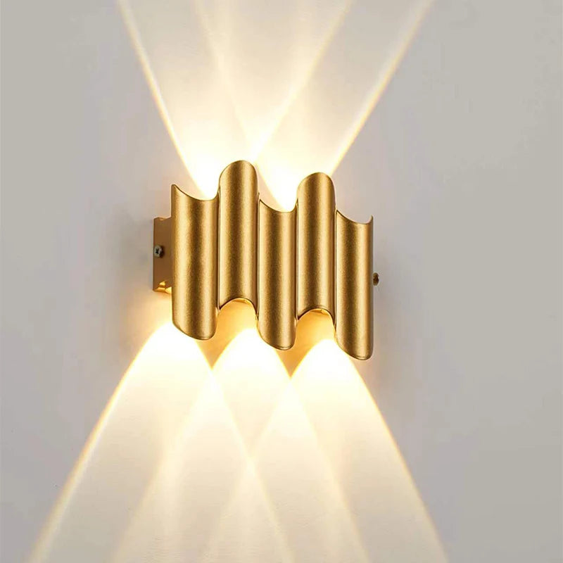 appliques murales led or moderne ondule mur salle manger chambre entrée étude cuisine 2492000lm