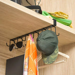 rangements crochet rack noir fixations cuisine vaisselle ustensiles organisation garde robe accessoires mode moderne