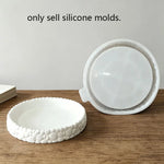 plateau silicone decoratif deux parties texturé moderne blanc vert rose violet mousse fleurs artificielles
